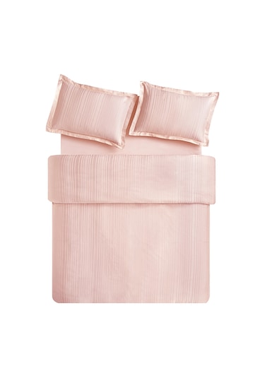 Puffy Melvin Çift Kişilik XL Bambu Saten Nevresim Takımı - Pudra