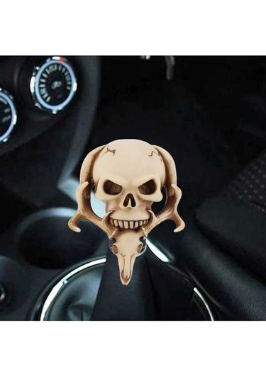 Wondernest Evrensel Araçlar İçin Kafatası Şekilli Çift Kafa Vites Topuzu - Manuel/otomatik Bej Bej