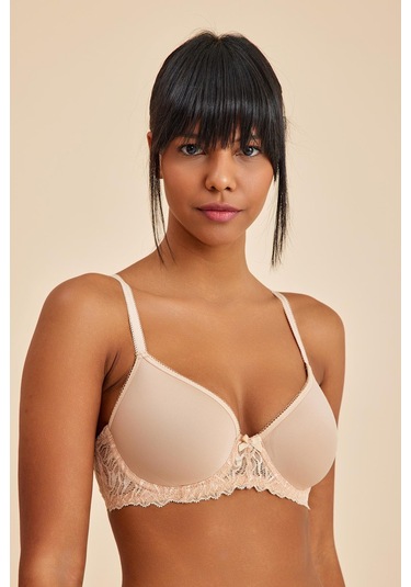 Victoria Ten Balenli Dantelli Dolgusuz Toparlayıcı Balkonet Sütyen Ten