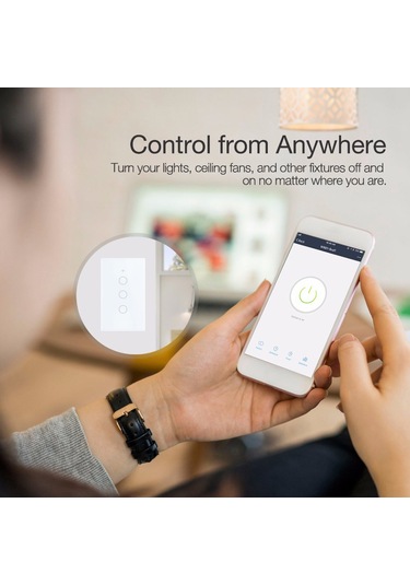 Tenfowee Akıllı Wi-fi Anahtarı: Alexa/google Uyumlu, Ses/app/rf433 Kontrol, Zamanlayıcı, Grup Paylaşımı, 3 Yollu Siyah Çok Renkli