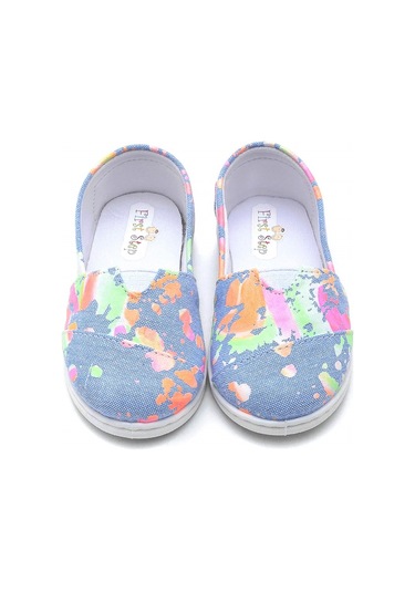 Çocuk Keten Babet Ayakkabı Mavi-f-486 Mavi