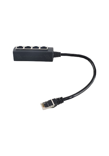 Fosenze Cat7 Rj45 Ağ Çözümleyici Adaptörü - 1 Erkek 4 Dişi Ethernet Bağlantısı, Altın Kaplı Çekirdek, Ev Ofis Kullanıma Uygun, Dürtüye Dayanıklı Abs Malzeme