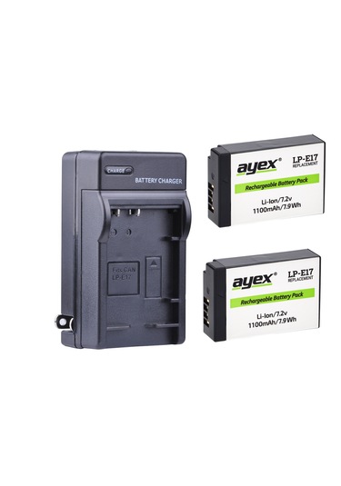Ayex Lp-e17 2 Li Yedek Batarya + Şarj Cihazı Seti