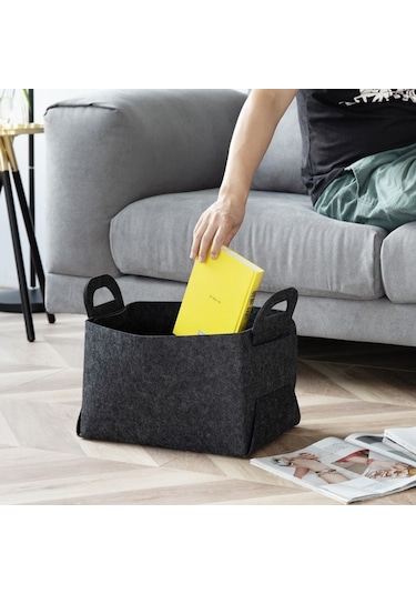 Sones Home Clutter Keçe Katlanabilir Depolama Sepetleri, Boyut: Küçük Kahverengi