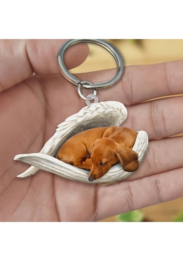 Hfambition Akrilik Köpek Figürlü Anahtar Zinciri - İki Yönlü Uv Baskılı - Araba Ve Ev Anahtarı Asısı - Güçlü Malzeme İle Dayanıklı Diğer