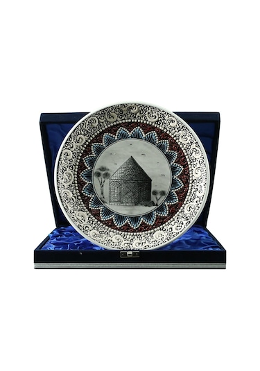 E38 El İşçiliği Çini Tabak Kümbet 25 Cm - 6418