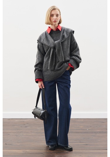 Chunky Oversıze Kazak Antrasit Antrasit