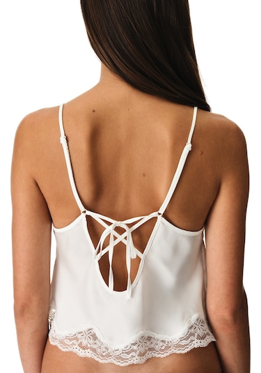 Penti Kırık Beyaz Chiffon Lace Dantel Atlet