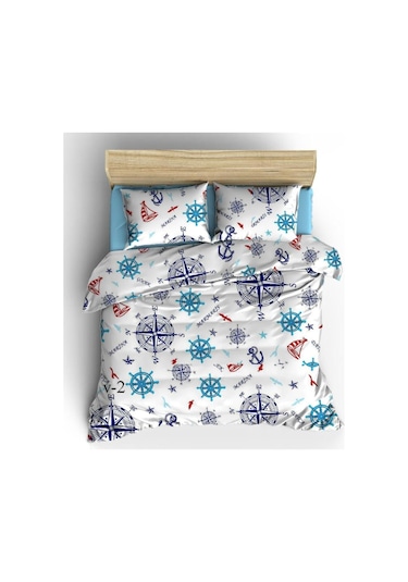 120 X 200 Yatak İçin Çarşafı Lastikli Pamuklu Nevresim Takımı Açik Mavi