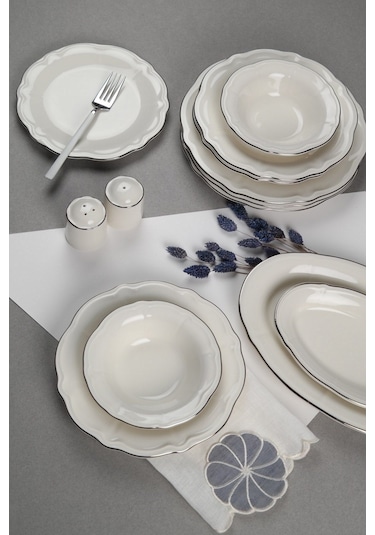 Porser Platin Yaldız Fulya Yemek Takımı 12 Kişilik 53 Parça Fly53ykprs1083 Çok Renkli