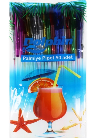 Körüklü Plastik Palmiye Pipet - 50 Adet