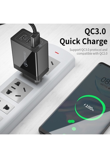 Essager 30w Usb Tip C Şarj Cihazı Hızlı Şarj 3.0 İphone Uyumlu 14 Samsung Xiaomi 3 Port Çoklu Fiş Duvar Cep Telefonu Hızlı Şarj