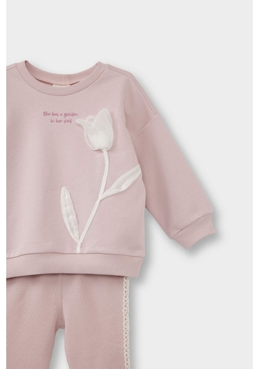 Defacto Kız Bebek 2li Takım Çiçekli Sweatshirt İspanyol Paça Alt G3798a525aupn425 Pembe Defacto Kız Bebek 2li Takım Çiçekli Sweatshirt İspanyol Paça Alt G3798a525aupn425 Pembe