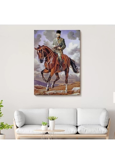 At Üstündeki Mustafa Kemal Atatürk Duvar Tablosu-6462