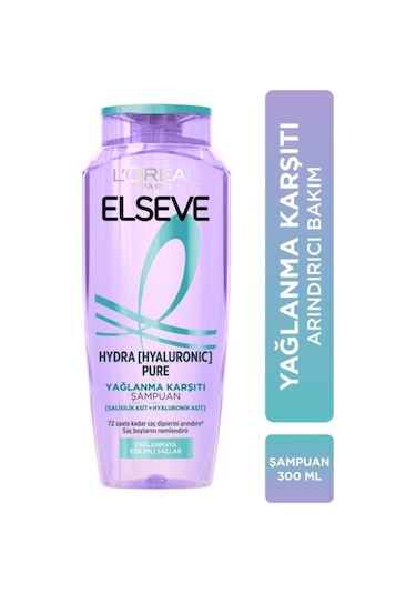 5'li Elseve Hydra Hyaluronic Pure Salisilik Asit Içeren Yağlanma Karşıtı Arındırıcı Şampuan 300ml pkt5lhydrapureshpset-10586