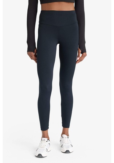 Defacto Defactofit Yüksek Bel Baskılı Beli Saran Esnek Kumaş Sporcu Tayt B4147ax25aubk81 SiYAH