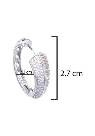 Ferizz 316L Çelik Bayan Taşlı Halka Küpe Unk-355 Bronz