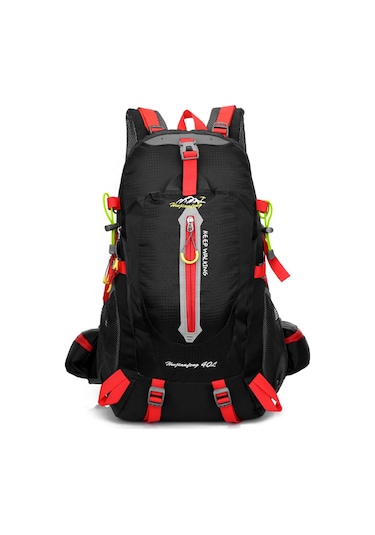Padalink 40l Dayanıklı Ve Hafif Seyahat Sırt Çantası - Siyah & Kırmızı, 6 Cep İle Pratik Taşıma Çok Renkli
