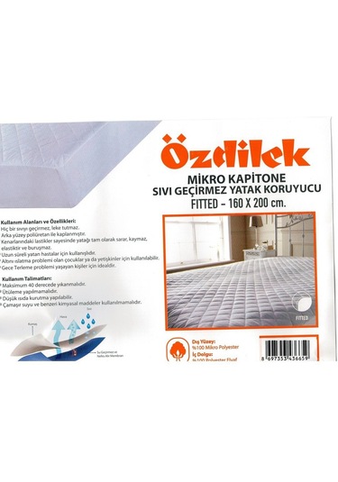 Özdilek 160X200 Fitted Sıvı Geçirmez Çift Kişilik Alez