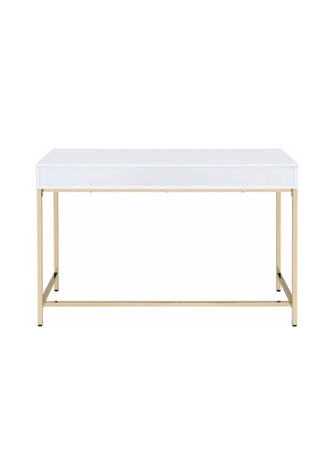 Adriana Gold Metal Beyaz Çalışma Masası