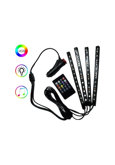 4 Parçalı Uzaktan Kumandalı Ayak Altı Aydınlatma 48 LED Atmosfer