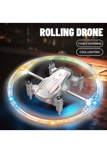 Katlanabilir Mini Bk2 Drone Optik Akışlı Led Işıklı Tek Tuş Kalkış Katlanabilir Tasarım Rc Uzaktan Kumandalı Drone - Beyaz