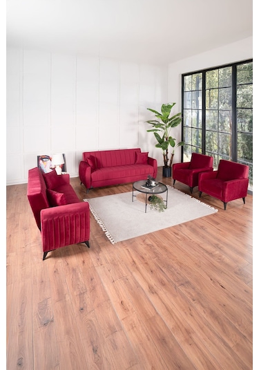Kilim Mobilya Linda Koltuk Takımı 3 3 B B Bordo