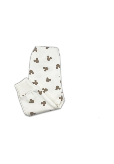 Sema Baby Mickey Mouse Bebek Pijama Takımı – Ekru 0-3 Ay