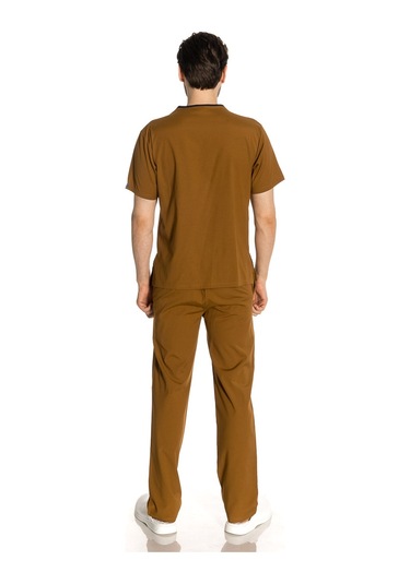 Unisex Likralı Hardal Renkli Scrubs