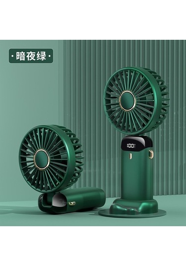 Yeni Usb El Fanı Mini Taşınabilir Öğrenci Fan Dijital Ekran Katlanır Aromaterapi Küçük Elektrikli Fan 3188 Açık Yeşil