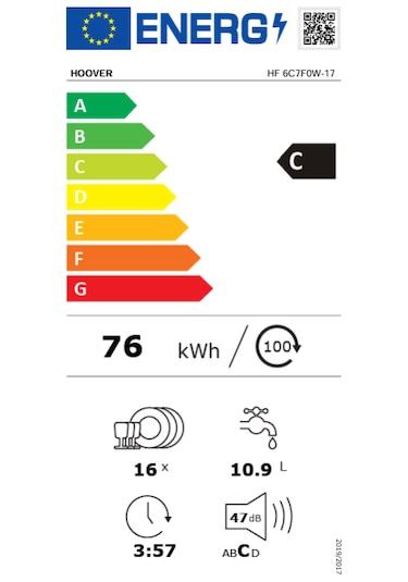 Hoover HF 6C7F0W-17 Wİ-Fİ 8 Programlı 16 Kişilik Bulaşık Makinesi