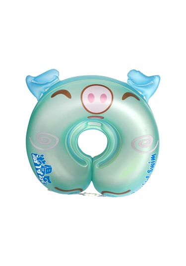 Qingmipy Bebek Boyun Simidi - 3-12 Aylık Yenidoğanlar İçin Güvenli Şişme Havuz Yüzme Halkası Mavi