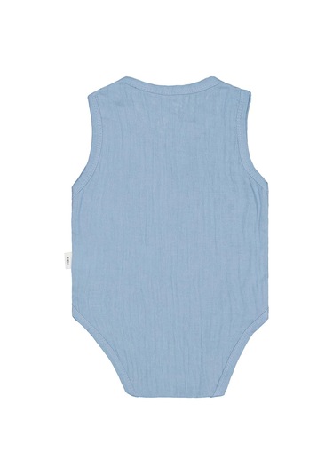 Civil Baby Ayıcık Baskılı 1-18 Ay Çıtçıtlı Badi - Mavi