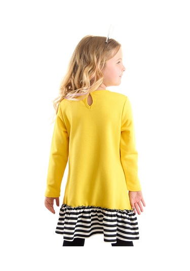 Denokids Arı Sarı Kız Çocuk Elbise Renkli Çok Renkli