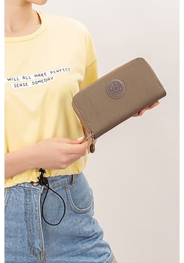 Bizoon 6001 Su Geçirmez Krınkıl Kumaş Kadın Portföy Cüzdan