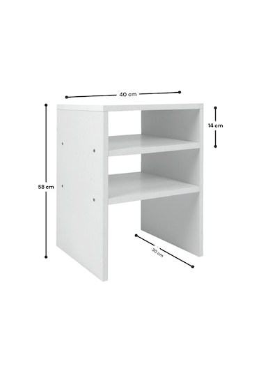 Yakut Ayaklı İki Bölmeli Çok Amaçlı Komodin Beyaz