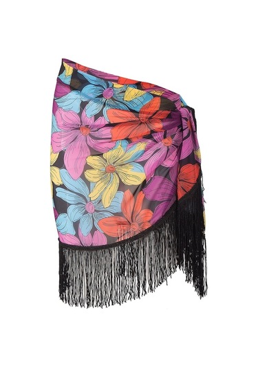 Elegance Alice Püsküllü Pareo Çok Renkli