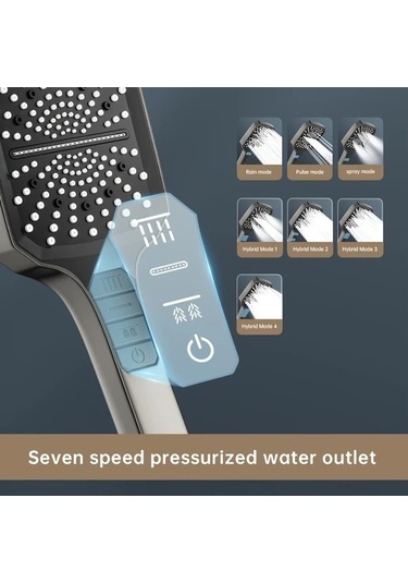 Fastbuy Challenger Musurjoy Duş Başlığı: 7 Modlu, Taşınabilir, 1.5m Hortumlu Panel