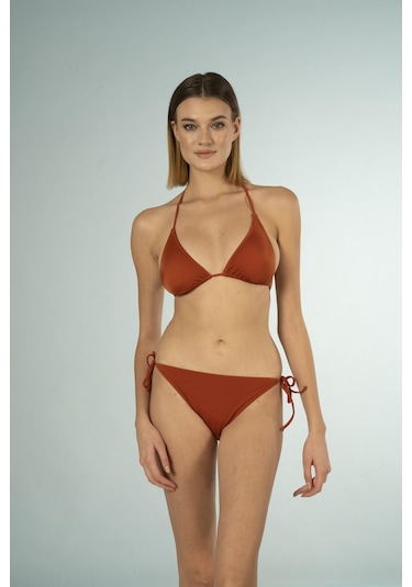 Estiva Üçgen İpli Bikini Takımı - Kiremit Çok Renkli