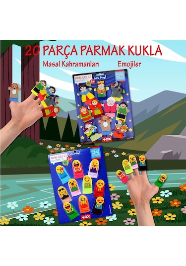 2 Set - 20 Parça Tox  Emojiler ve Masal Kahramanları Parmak Kukla