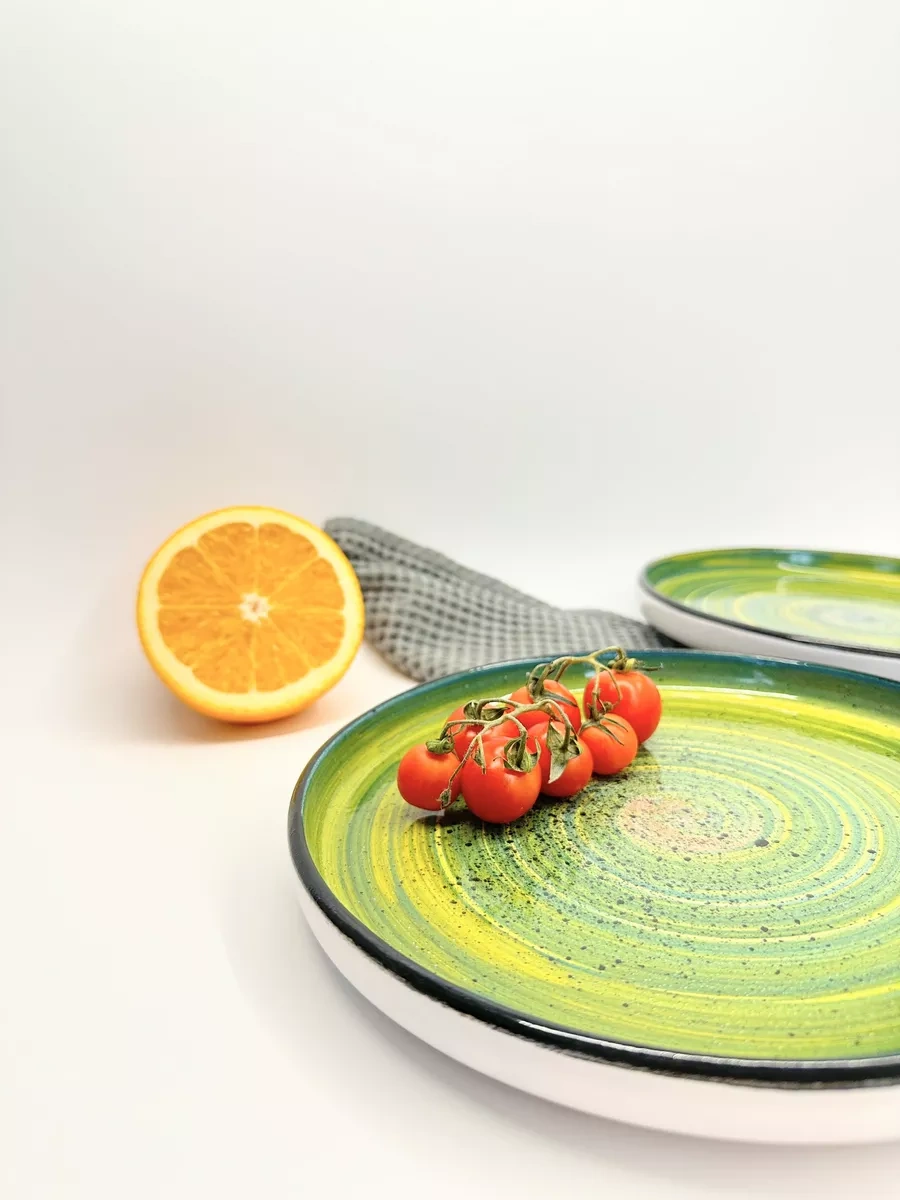 Milla Sweethome 2 Adet Kenarlı 22 Cm Seramik Düz Tabak Seti 187413620 Yeşil
