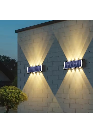Cata 20 W Solar İki Yönlü Led Duvar Aplik - Gün Işığı 3000k - Siyah - Ip65 - Ct-8010