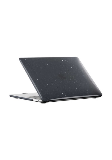Macbook Air Uyumlu 13.6" M3 A3113 Kılıf Simli Ön Arka Kapak 001