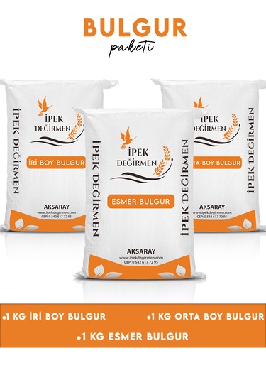 İpek Değirmen 3 Kg Aile Boy Taş Değirmen Bulgur Paketi