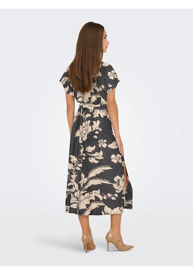 Jdy Jdytroya Life S/s Kadın Midi Elbise 15347216 Gri