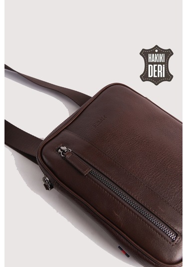 Hakiki Deri Erkek Postacı Çantası Kahverengi Smr9250 Kahverengi