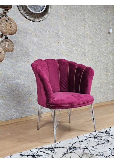 Tekli Krom Kaplama Tel Ayak Papatya Çay Seti Koltuk Tekli Berjer 001