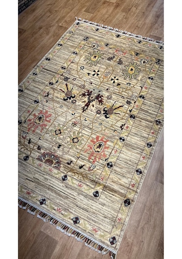 El Dokuma Afghan Halısı Bej