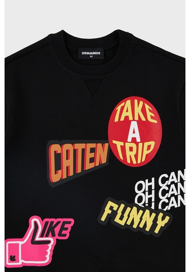 Dsquared2 Çocuk Sweat Dq0223-d00u7 Black Siyah Siyah