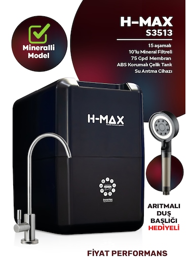 8 Litre 15 Aşama Mineralli 75 Gpd Su Arıtma Cihazı Hmaxs3513